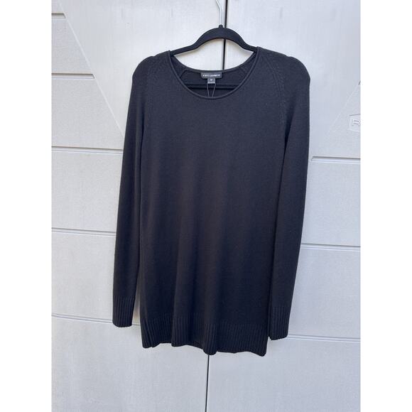 State Cashmere Black Dress 100% Luxurious Cashmere Sz M Classic Timeless Minimal - Picture 1 of 8